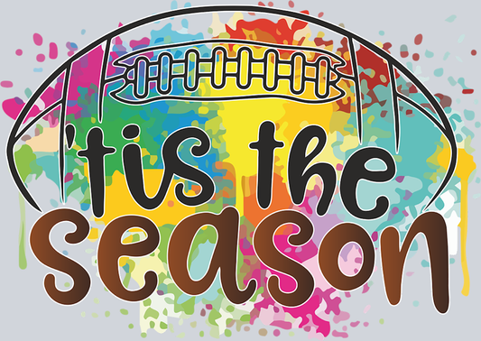 Tis The Season Football Paint Splatter - STK06154 (DTF Transfers)