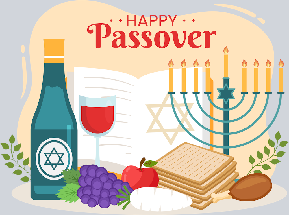 Happy Passover Food And Wine - STK02596 (DTF Transfers)