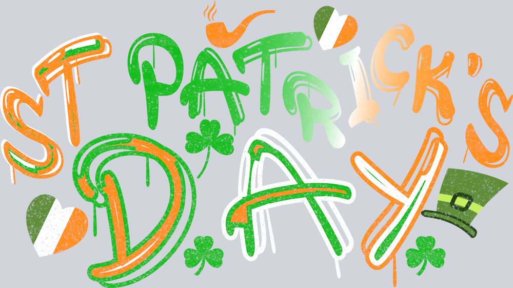 St Patricks Day Graffiti - STK05767 (DTF Transfers)