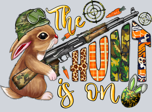 The Hunt Is On Camo Rabbit - STK06063 (DTF Transfers)