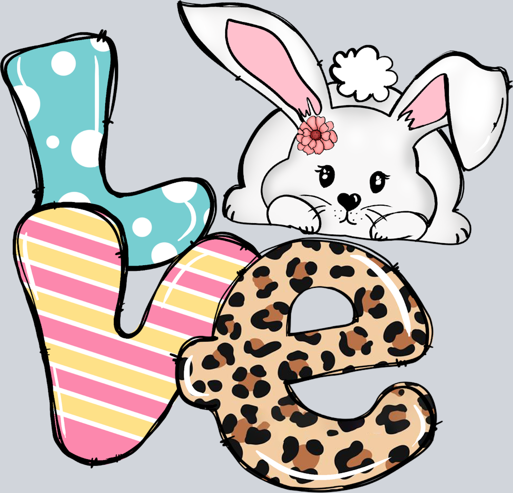 LOVE Easter Bunny 3 - STK07014 (DTF Transfers)