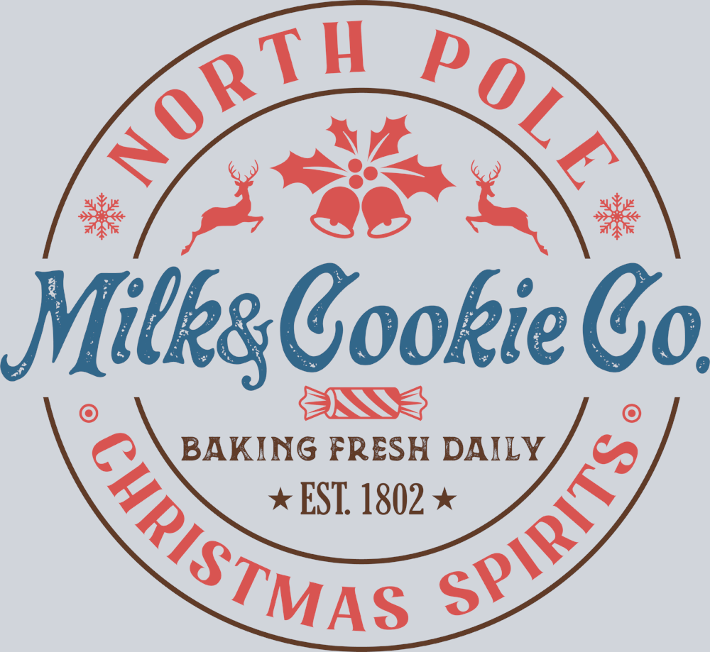 Vintage North Pole Milk And Cookie Co - STK06328 (DTF Transfers)