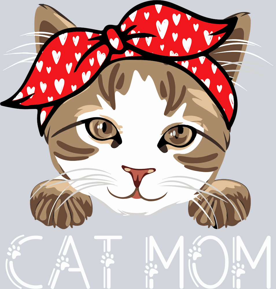 Cat Mom Cat Lovers Mothers Day - STK01225 (DTF Transfers)