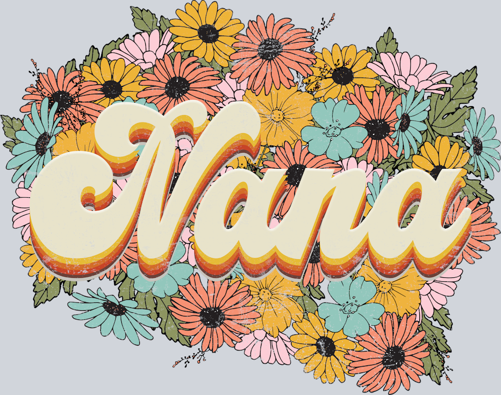 Florals Retro Nana - STK02047 (DTF Transfers)