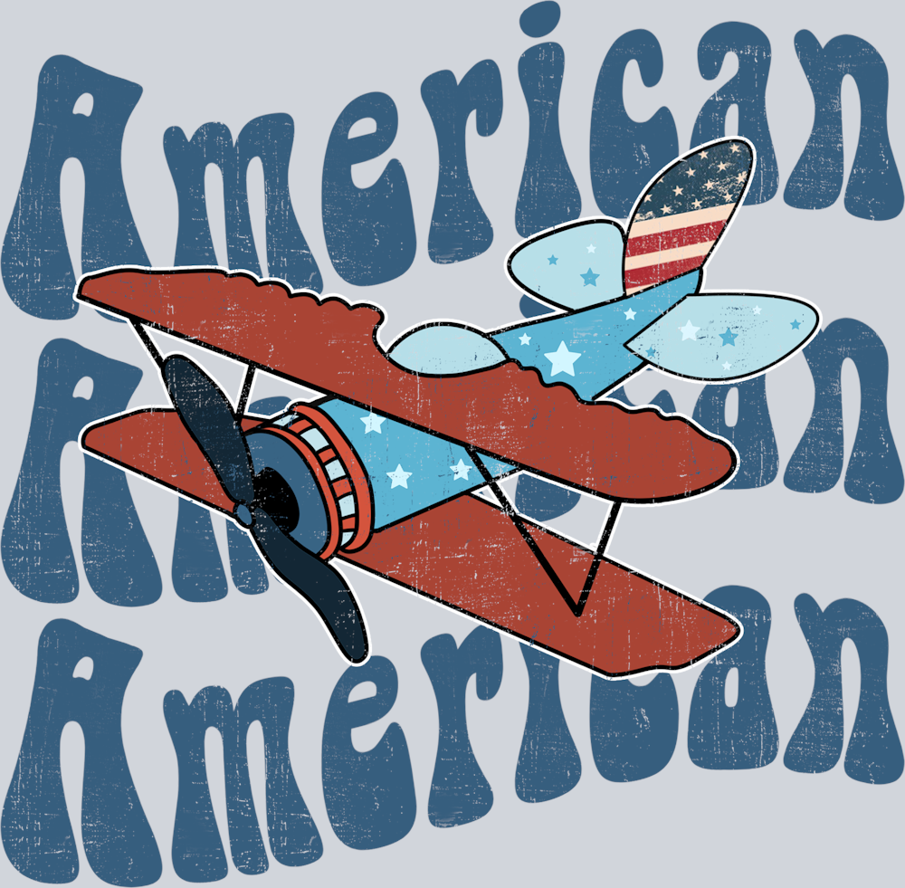 American Airplane - STK00155 (DTF Transfers)