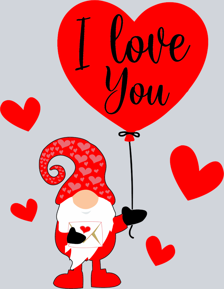 I Love You Gnome - STK02990 (DTF Transfers)