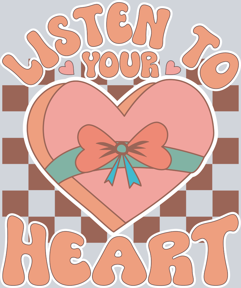 Retro Listen To Heart - STK05207 (DTF Transfers)