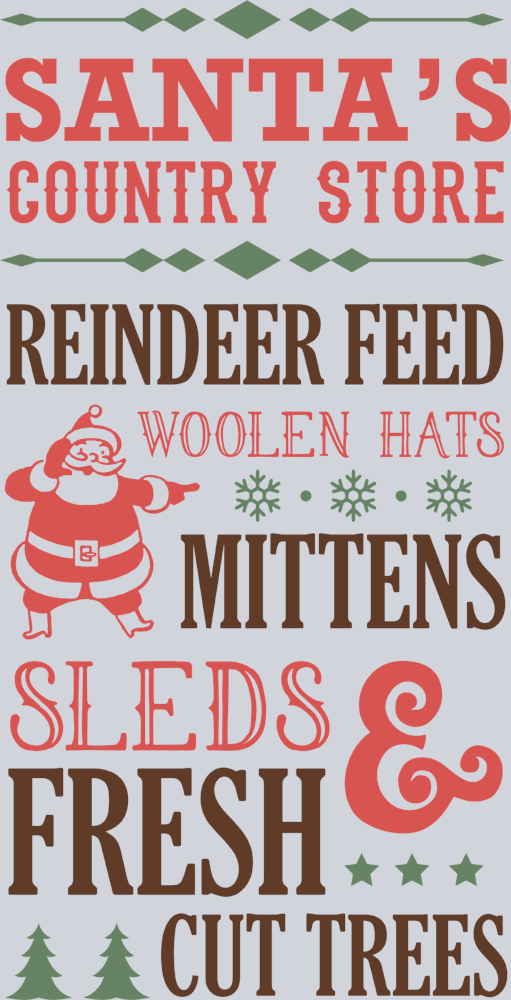 Vintage Santas Country Store - STK06335 (DTF Transfers)