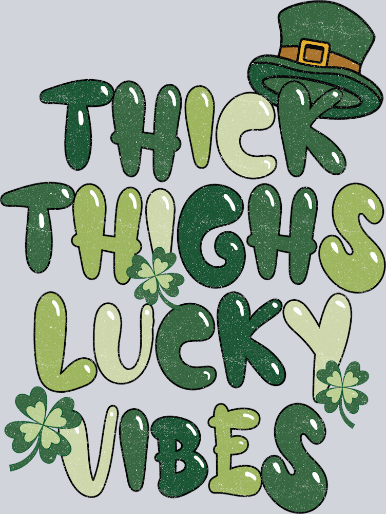 Retro Thick Thighs Lucky Vibes - STK05234 (DTF Transfers)