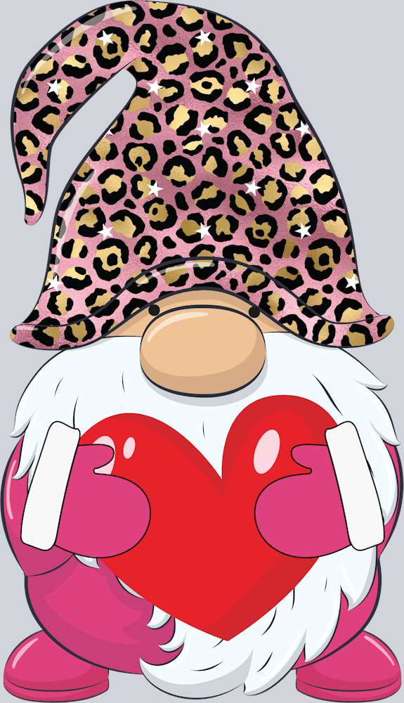 Gnome Pink Gold Leopard - STK02323 (DTF Transfers)