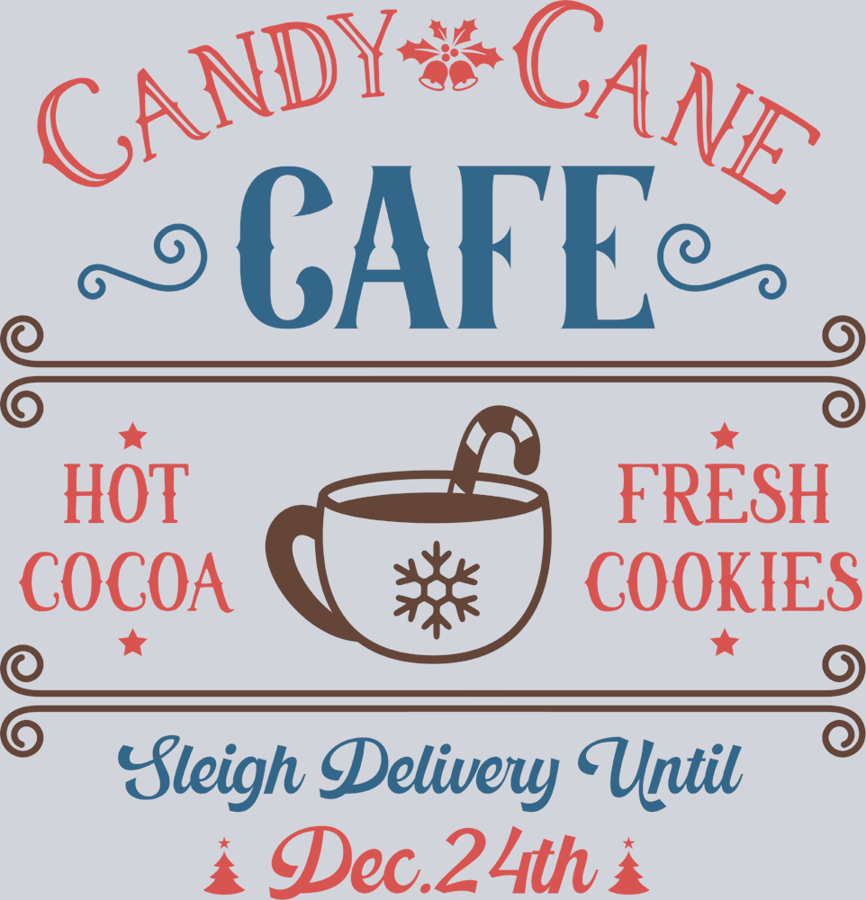 Vintage Candy Cane Cafe - STK06315 (DTF Transfers)