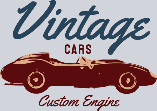 Vintage Cars Custom Engine - STK06318 (DTF Transfers)