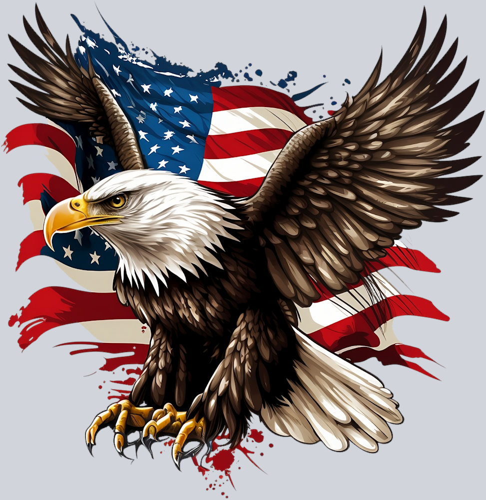USA Flag Eagle - STK06250 (DTF Transfers)