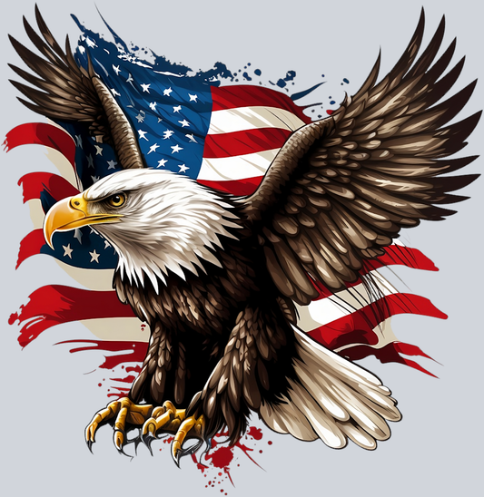 USA Flag Eagle - STK06250 (DTF Transfers)