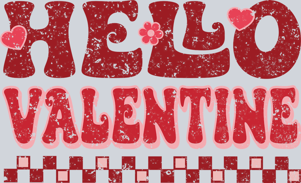 Retro Hello Valentine Red - STK05204 (DTF Transfers)