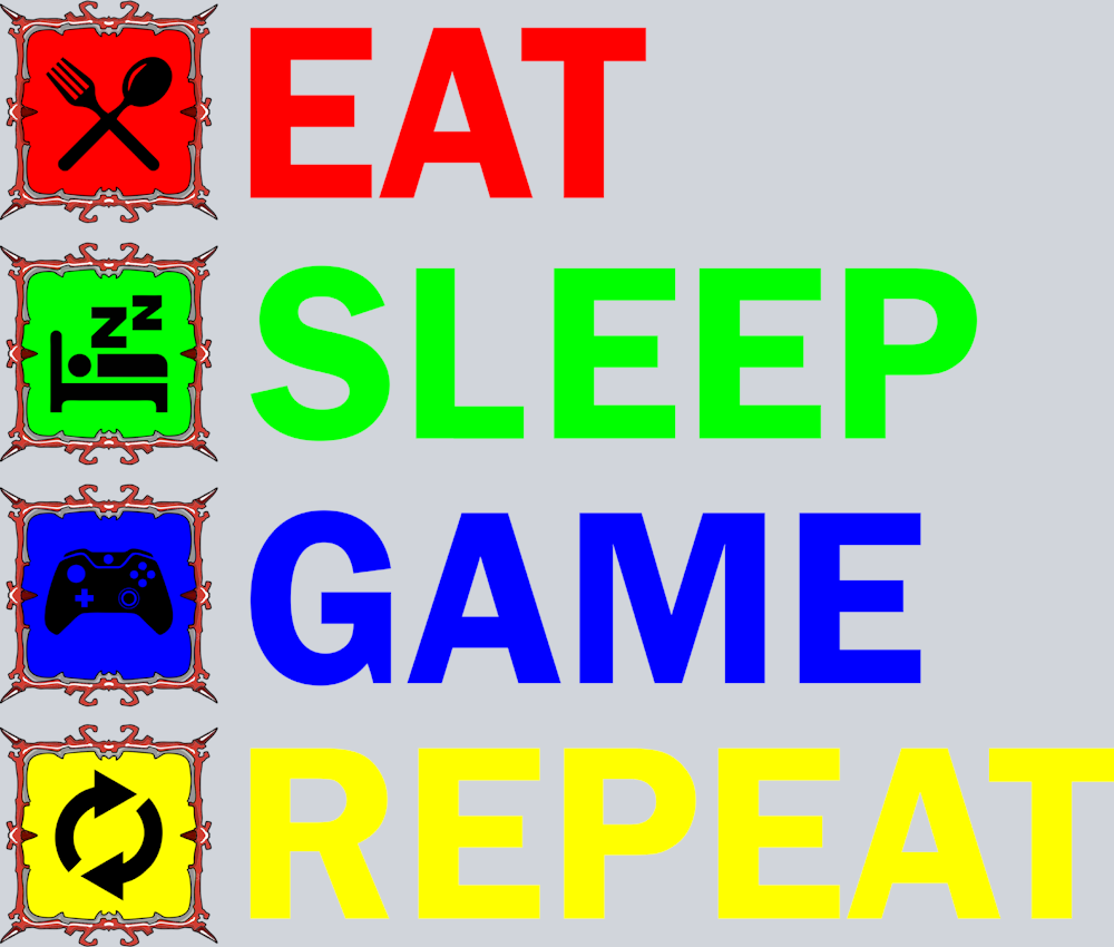 Eat Sleep Game Repeat - STK06929 (DTF Transfers)