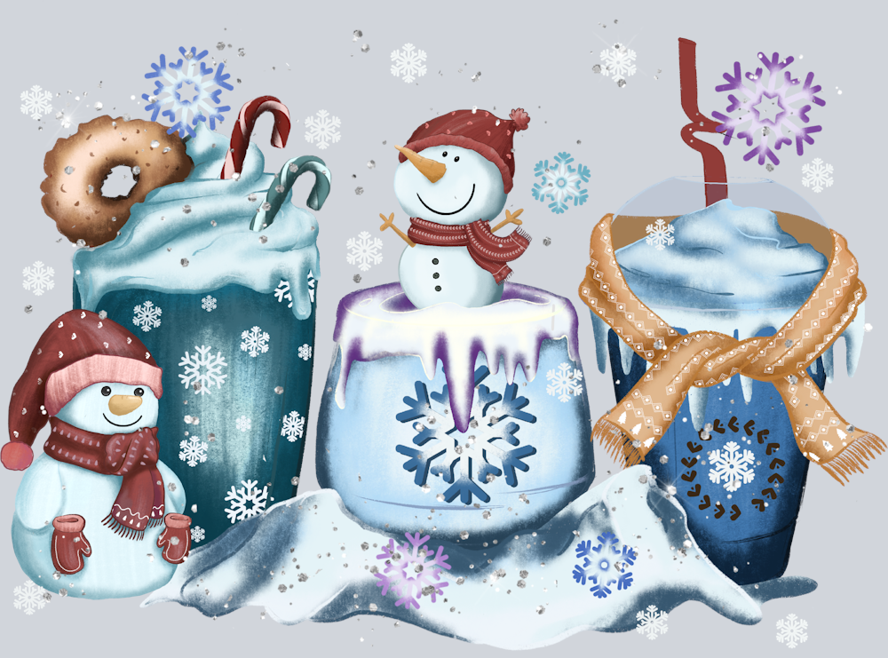Snowman Frozen Drinks - STK05566 (DTF Transfers)