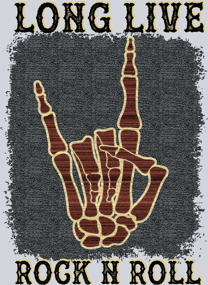 Skeleton Long Live Rock N Roll - STK05502 (DTF Transfers)