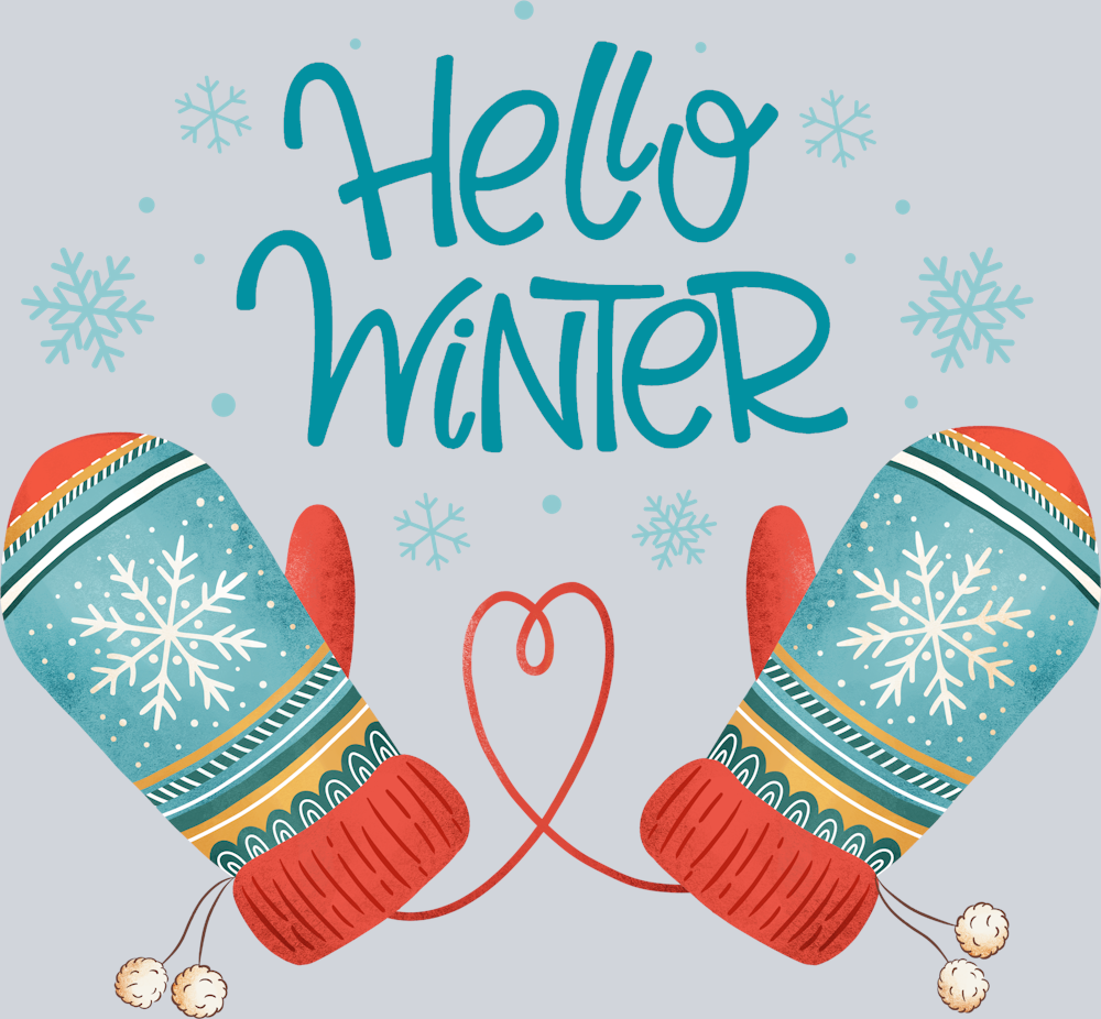 Hello Winter Snowflake Mittens - STK02724 (DTF Transfers)