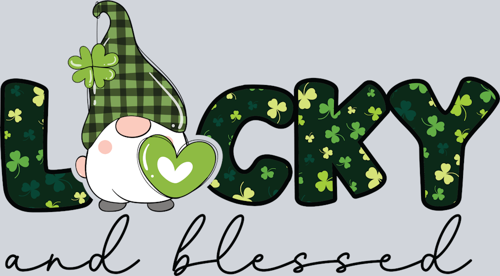 Gnome Lucky And Blessed - STK02309 (DTF Transfers)