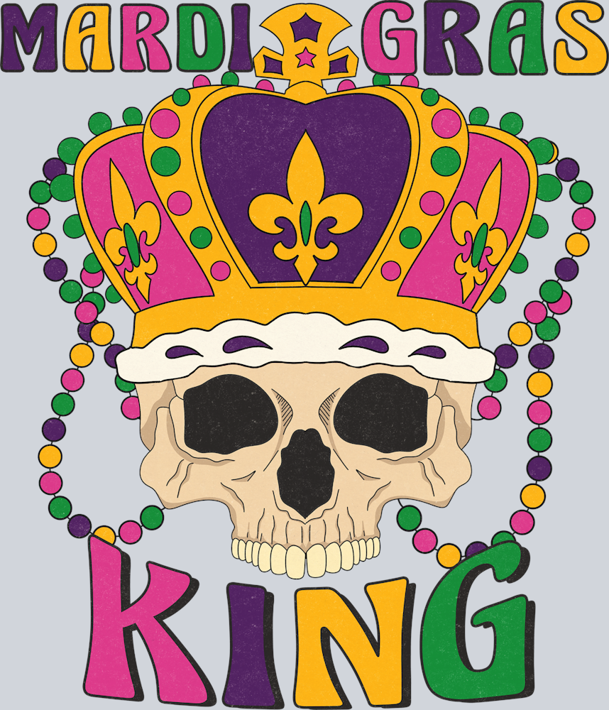 Skull Mardi Gras King - STK05537 (DTF Transfers)