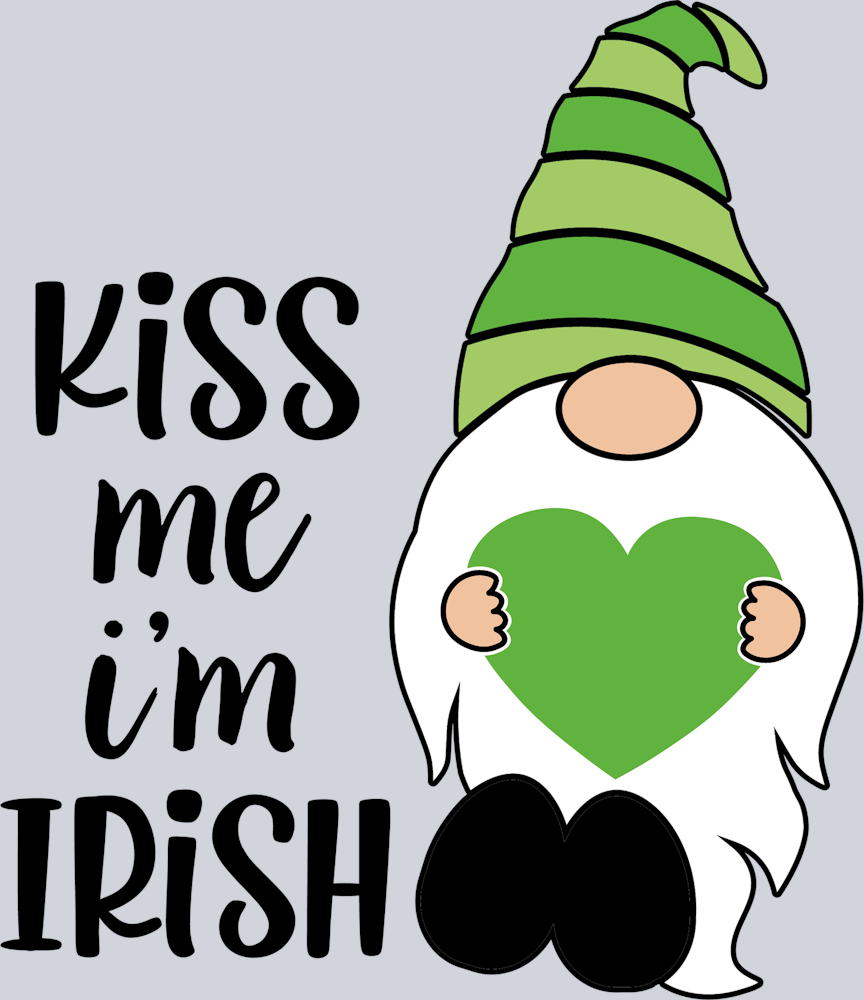 Gnome Kiss Me Irish - STK02295 (DTF Transfers)