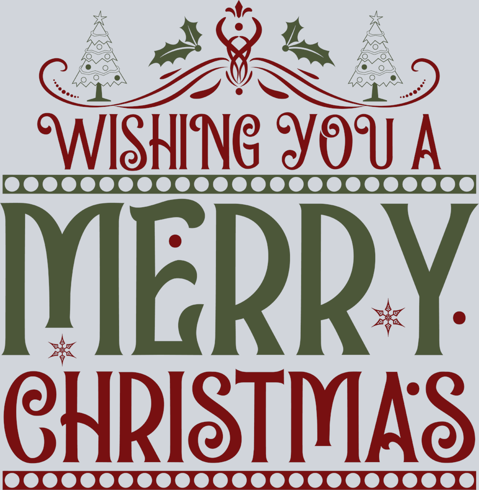 Vintage Wishing You A Merry Christmas - STK06343 (DTF Transfers)