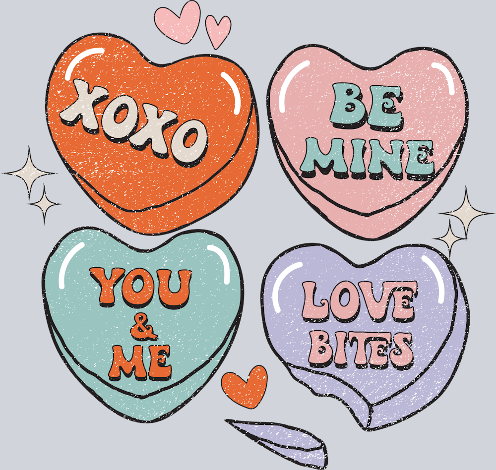 Retro Candy Heart - STK05188 (DTF Transfers)
