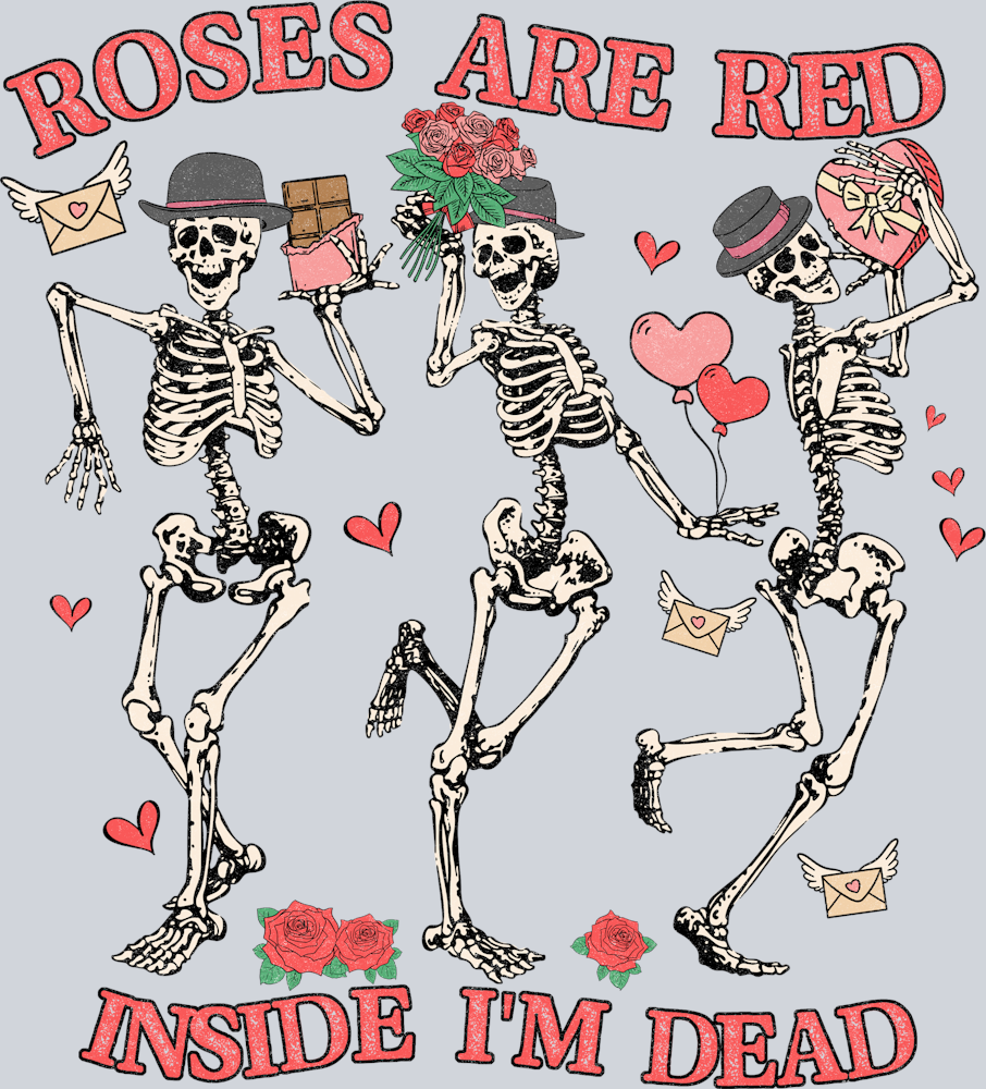 Skeleton Roses Dead - STK05517 (DTF Transfers)