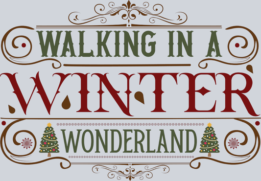 Vintage Walking In A Winter Wonderland 1 - STK06341 (DTF Transfers)