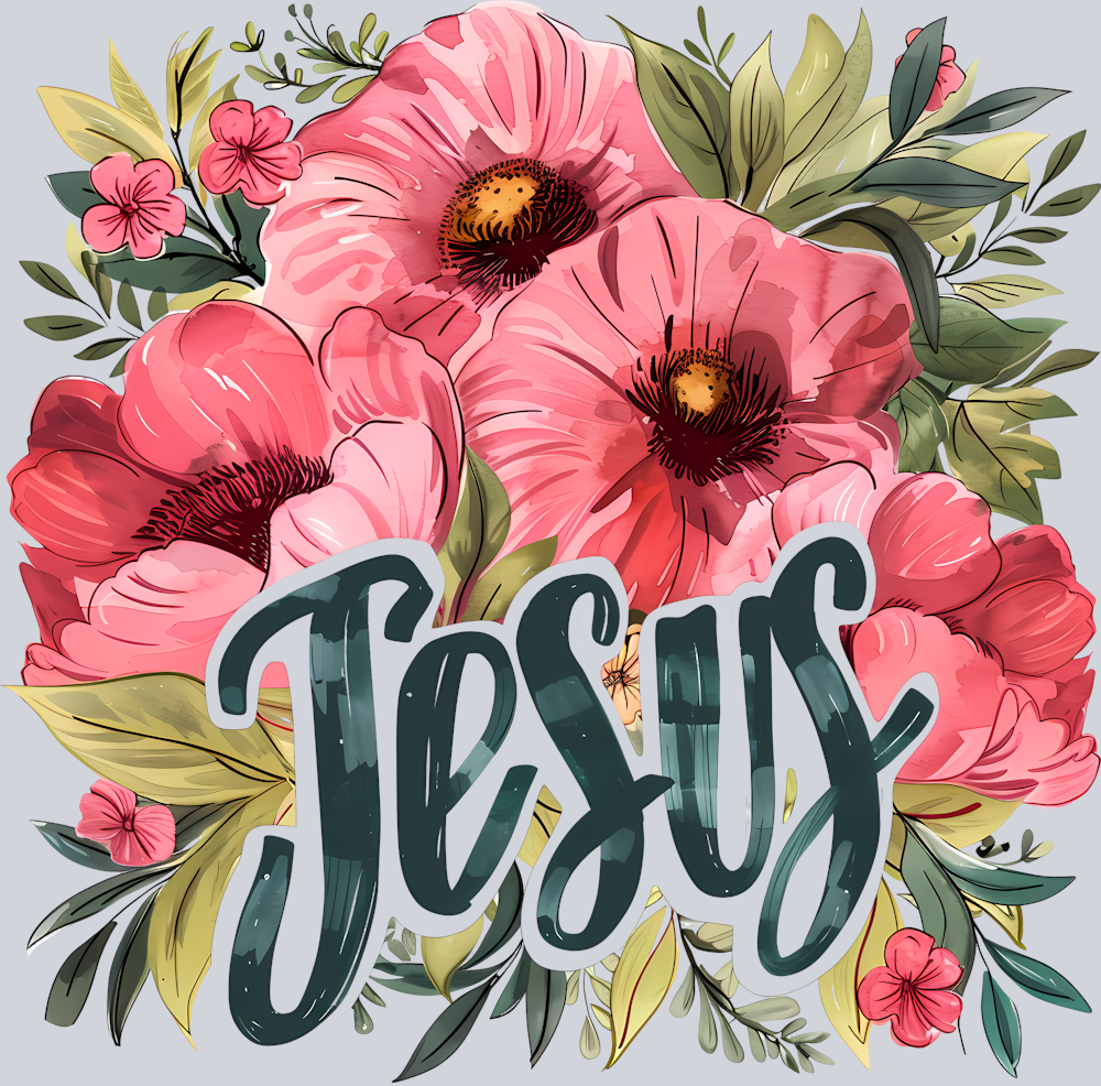 Jesus 3 Floral - STK03314 (DTF Transfers)