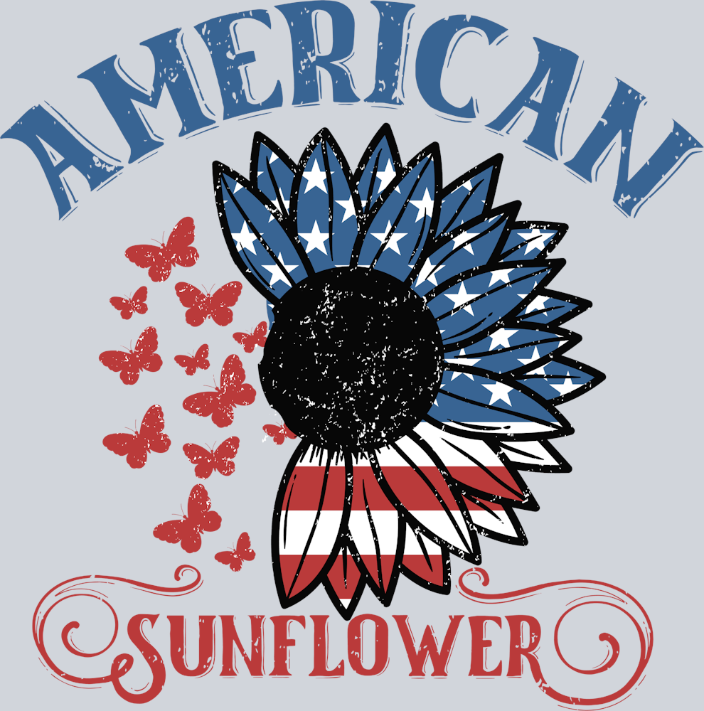 American Sunflower Butterflies - STK00244 (DTF Transfers)