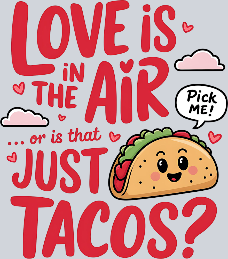Love Is In The Air Or Is It Just Tacos - STK03744 (DTF Transfers)