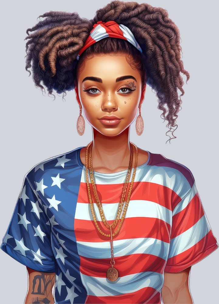 Black Woman American Pride 6 - STK00965 (DTF Transfers)