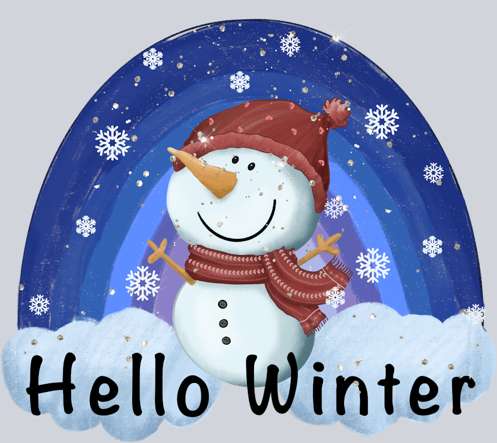 Hello Winter Snowman Rainbow - STK02725 (DTF Transfers)