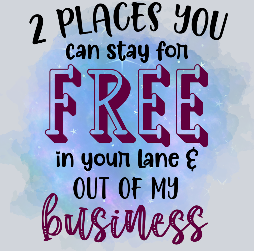 Sarcasm 2 Places You Can Stay - STK05313 (DTF Transfers)