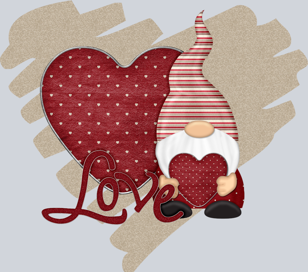 Gnome Polka Dot Heart - STK02326 (DTF Transfers)