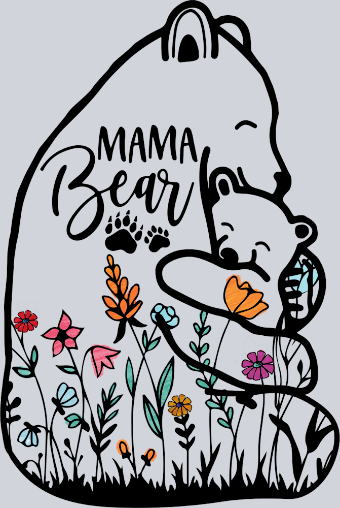 Mama Bear Flowers - STK03951 (DTF Transfers)