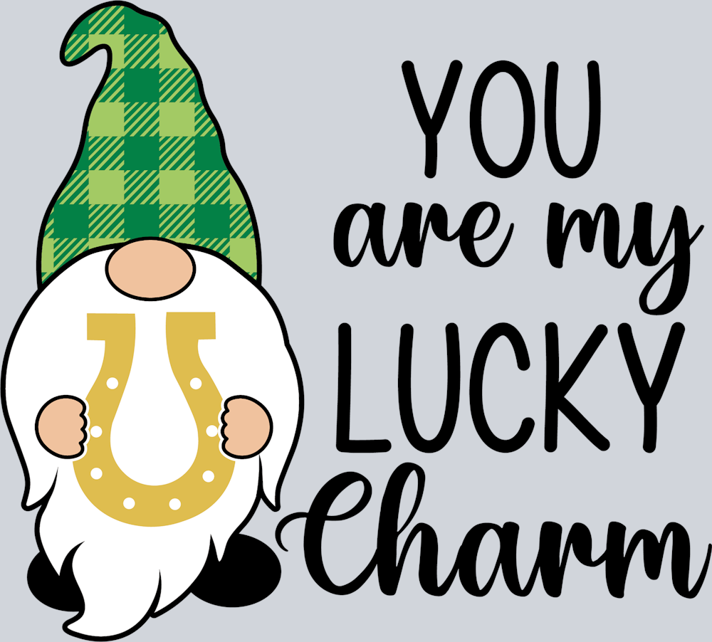 Gnome Lucky Charm Horseshoe - STK02312 (DTF Transfers)