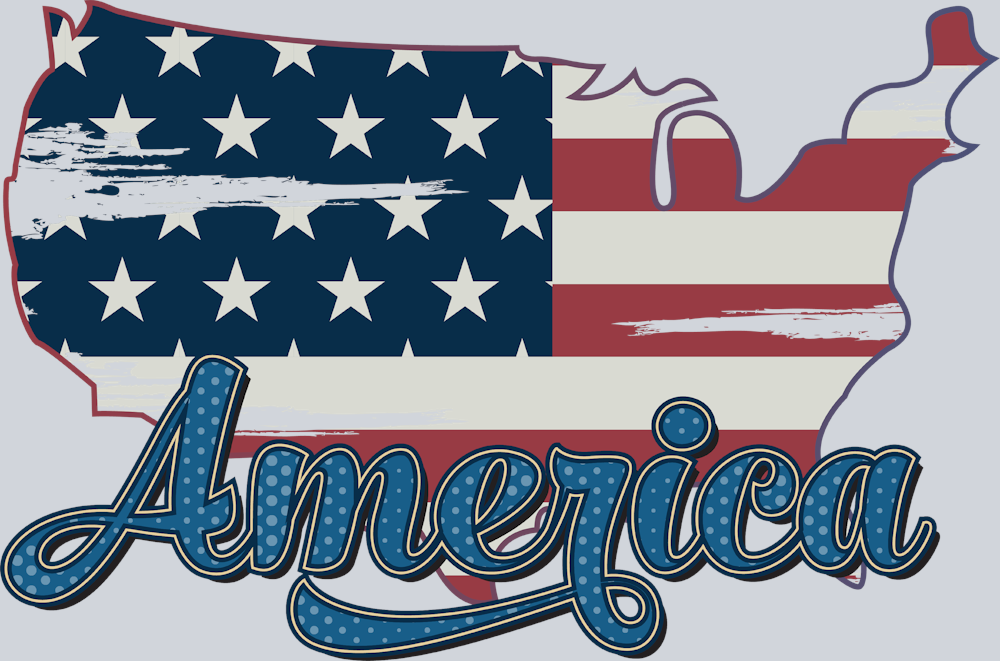 USA America Flag - STK06245 (DTF Transfers)