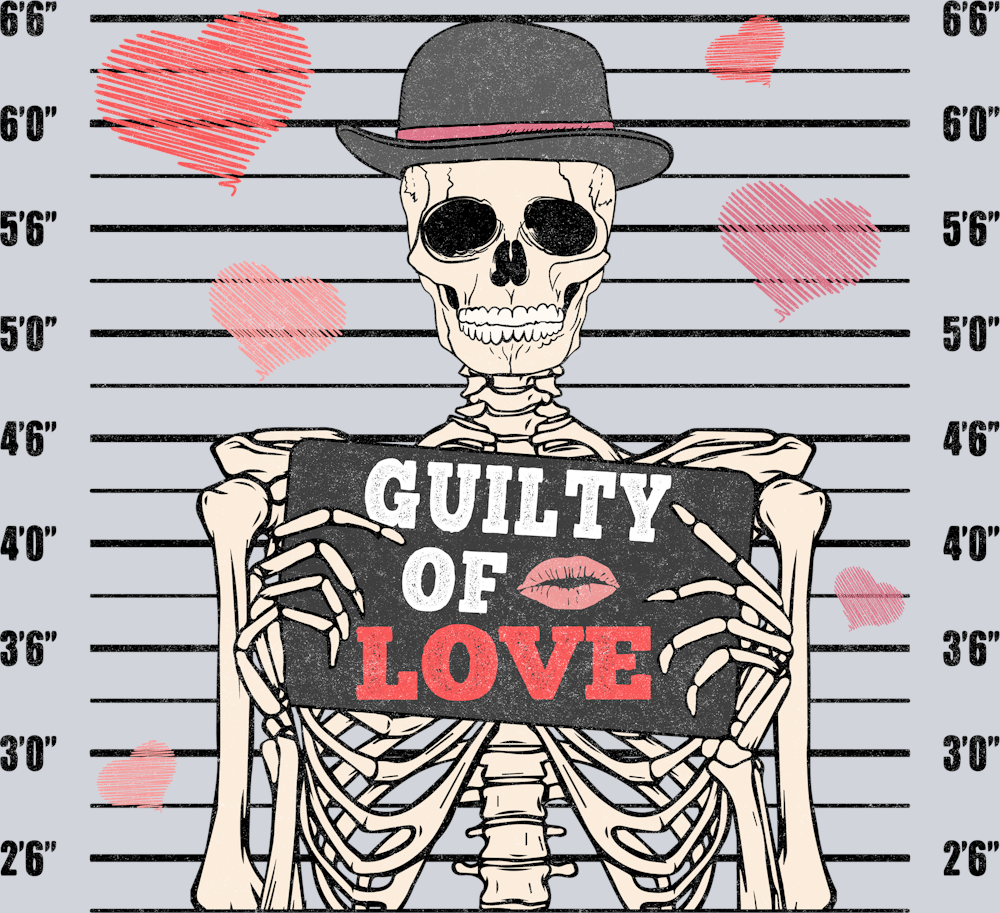 Skeleton Guilty Love - STK05497 (DTF Transfers)