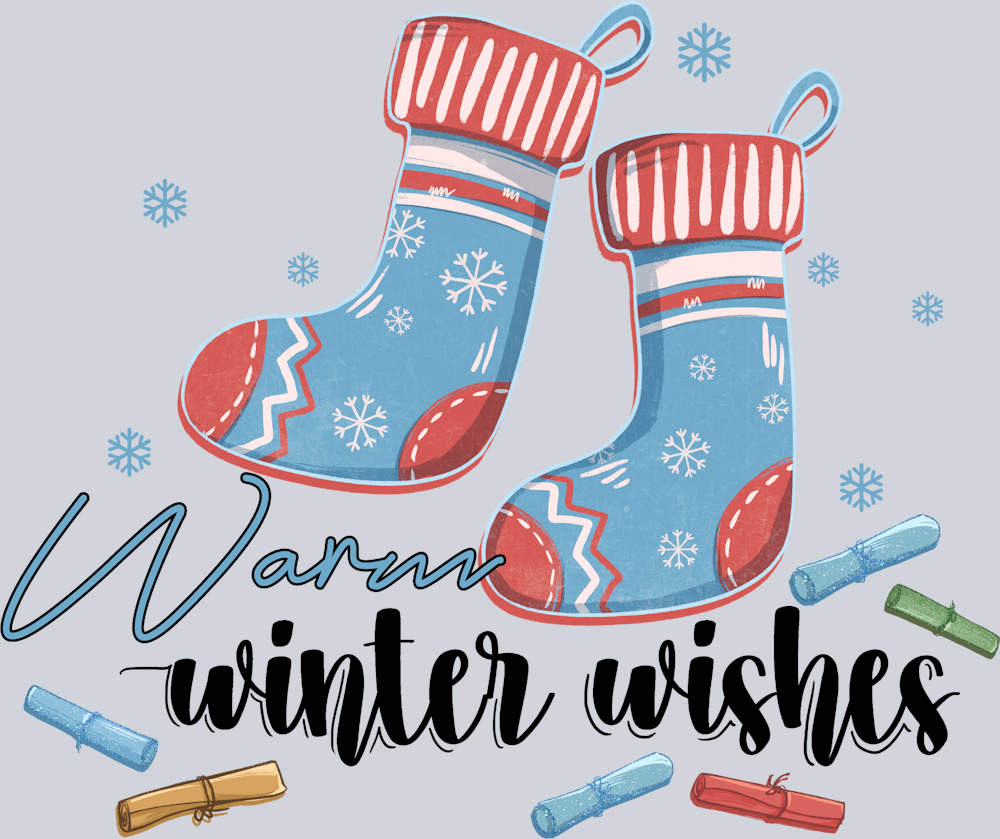 Warm Winter Wishes Stockings - STK06368 (DTF Transfers)