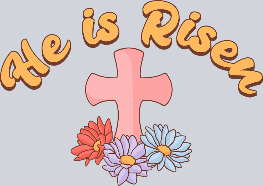 He Is Risen Cross - STK06997 (DTF Transfers)