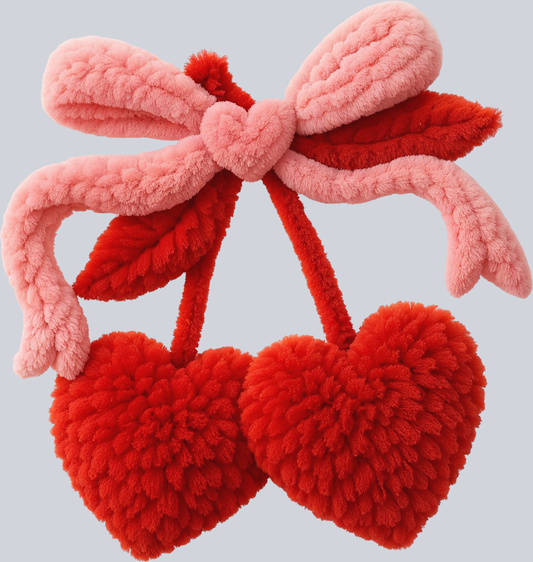 Fluffy Valentine Hearts - STK07622 (DTF Transfers)
