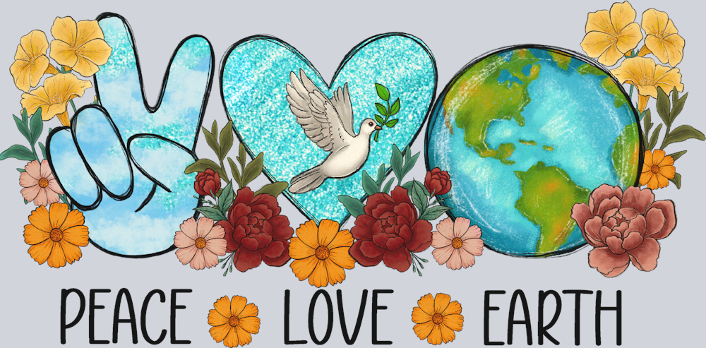 Peace Love Earth - STK04728 (DTF Transfers)