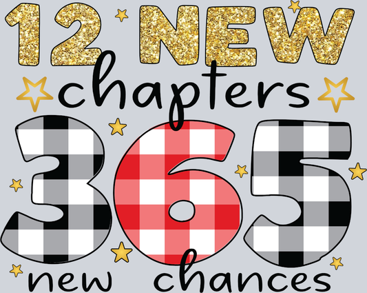 12 New Chapters Black Plaid - STK00022 (DTF Transfers)