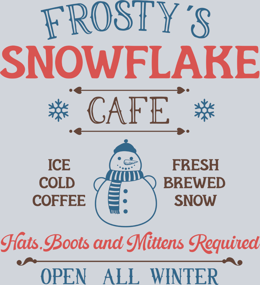 Vintage Frostys Snowflake Cafe - STK06322 (DTF Transfers)
