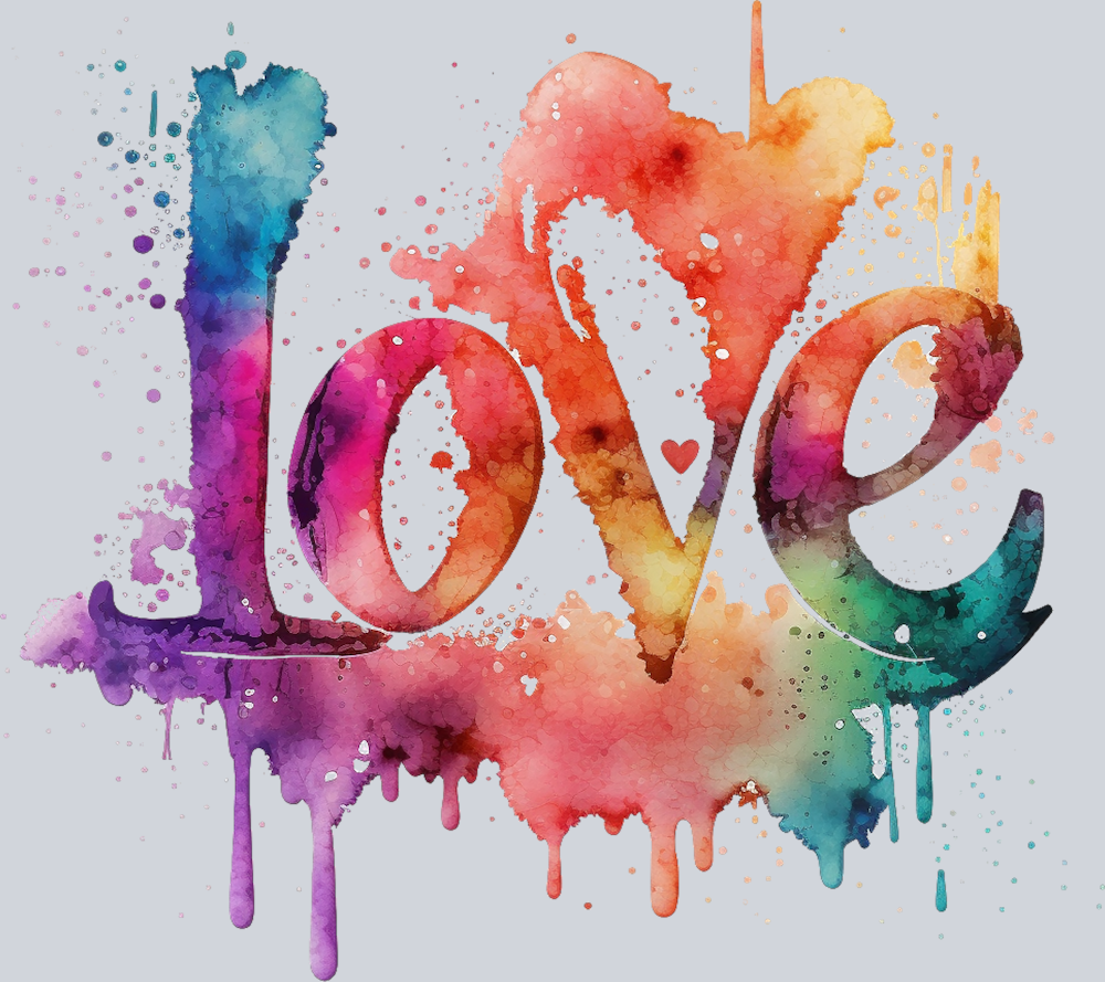 Love Watercolor Drip - STK03805 (DTF Transfers)