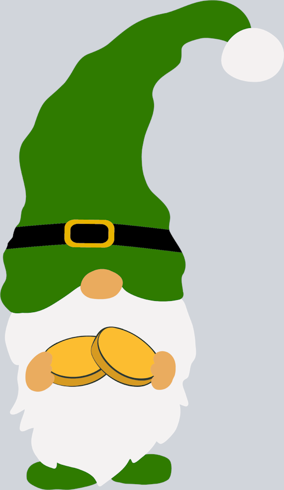 Gnome Little 2 Coins - STK02299 (DTF Transfers)
