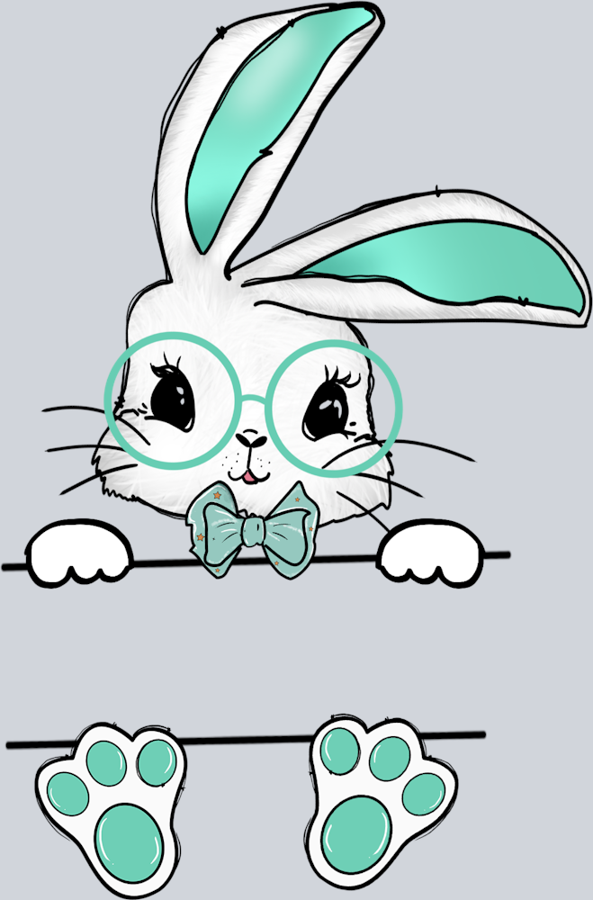Easter Bunny Name Plate 4 - STK06973 (DTF Transfers)